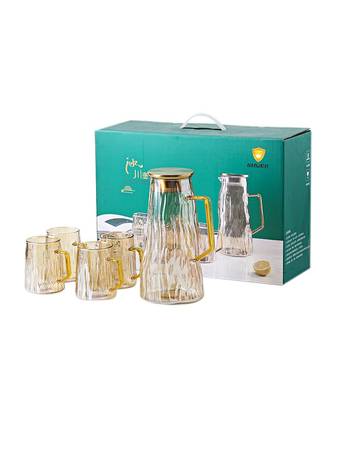 Shuer 5-Piece Water Cup And Pot Set Brown - Image 1