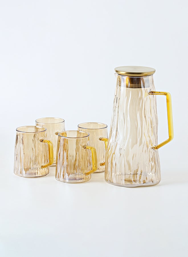 Shuer 5-Piece Water Cup And Pot Set Brown - Image 2