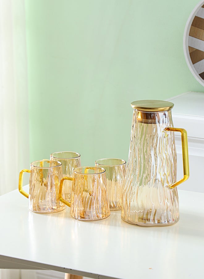 Shuer 5-Piece Water Cup And Pot Set Brown - Image 4