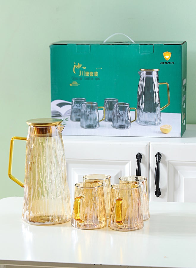 Shuer 5-Piece Water Cup And Pot Set Brown - Image 3