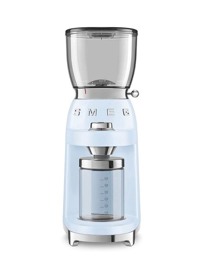 smeg 50’s Retro Style Coffee Grinder, 8 Functions for Up to 12 Cups 0.0 L 150.0 W CGF01PBUK Pastel blue  - Image 1