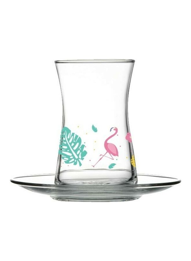 Pasabahce 12-Piece Aloha Tea Set 6 Cup And 6 Saucer Multicolor - Image 1