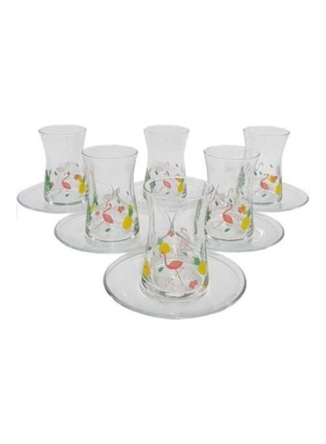 Pasabahce 12-Piece Aloha Tea Set 6 Cup And 6 Saucer Multicolor - Image 2