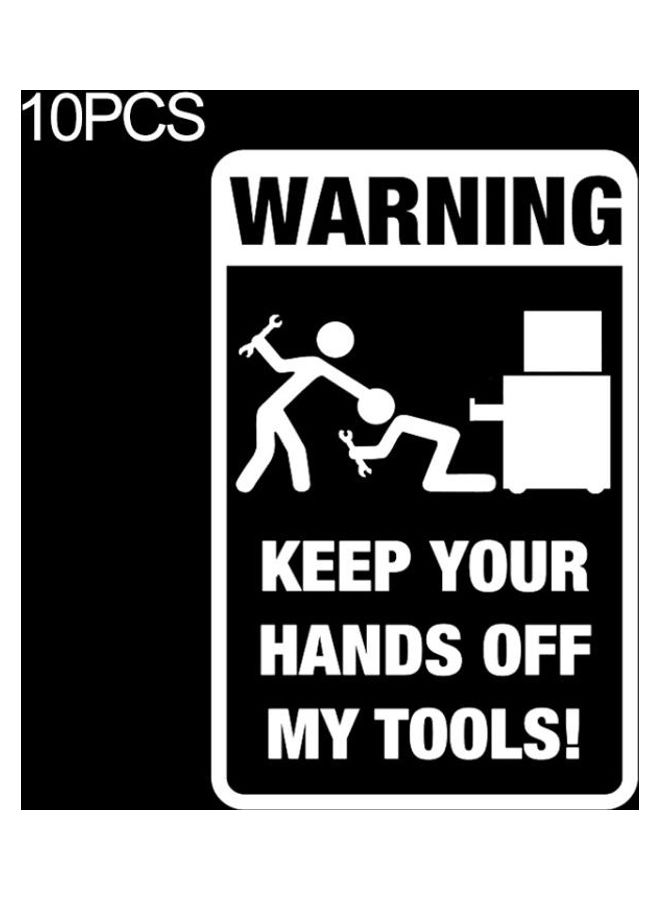 BGM 10-Piece QYPF Warning Sticker Funny Prank Car Sticker Vinyl Decoration, Size: 11.8x18.3cm (Silver)  - Image 1