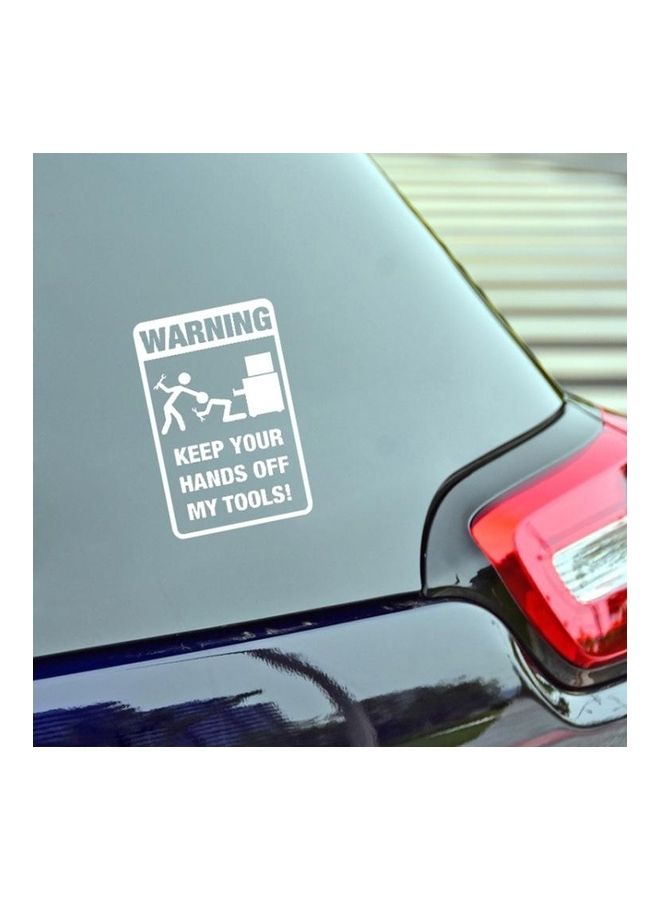 BGM 10-Piece QYPF Warning Sticker Funny Prank Car Sticker Vinyl Decoration, Size: 11.8x18.3cm (Silver)  - Image 3