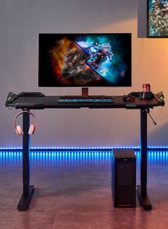 Switch Hunter Manual Operated Adjustable Gaming Desk With USB Port And LED Lights Perfect PSP Play Station Gaming Experience Black  - Image 2