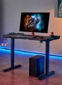 Switch Hunter Manual Operated Adjustable Gaming Desk With USB Port And LED Lights Perfect PSP Play Station Gaming Experience Black  - Image 1