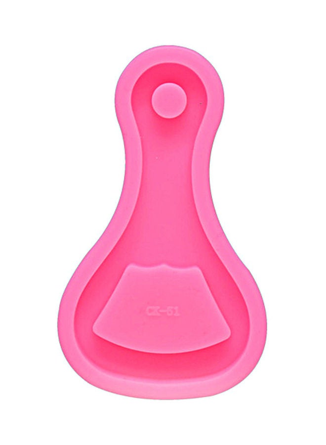DIY Wine Opener Key Chain Shape Cake Fondant Baking Mold Pink 8.3x4.8x0.9cm - Image 1