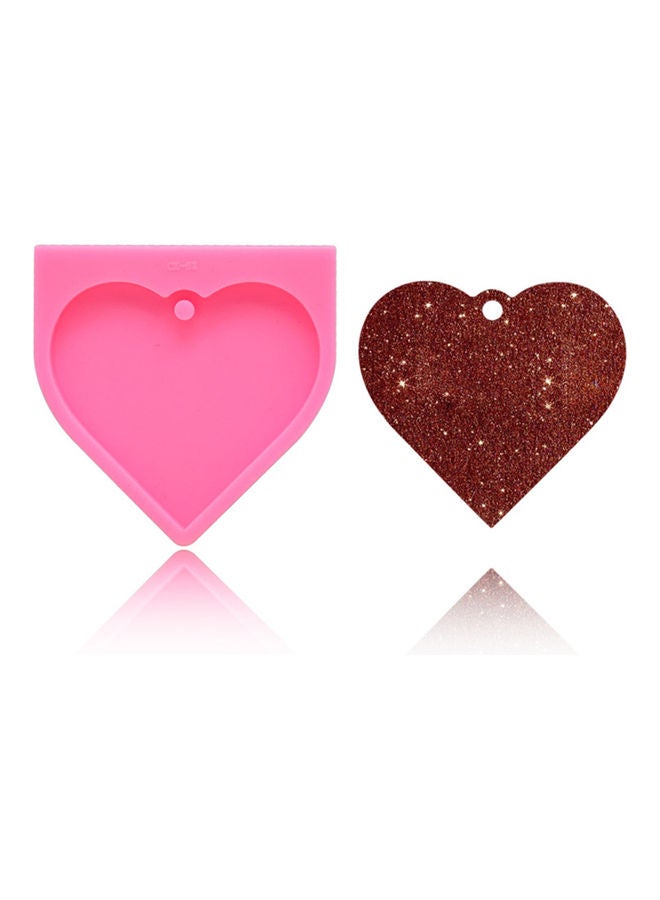 DIY Large Heart Key Chain Shape Cake Fondant Baking Mold Pink 7.8x7.8x0.9cm - Image 3