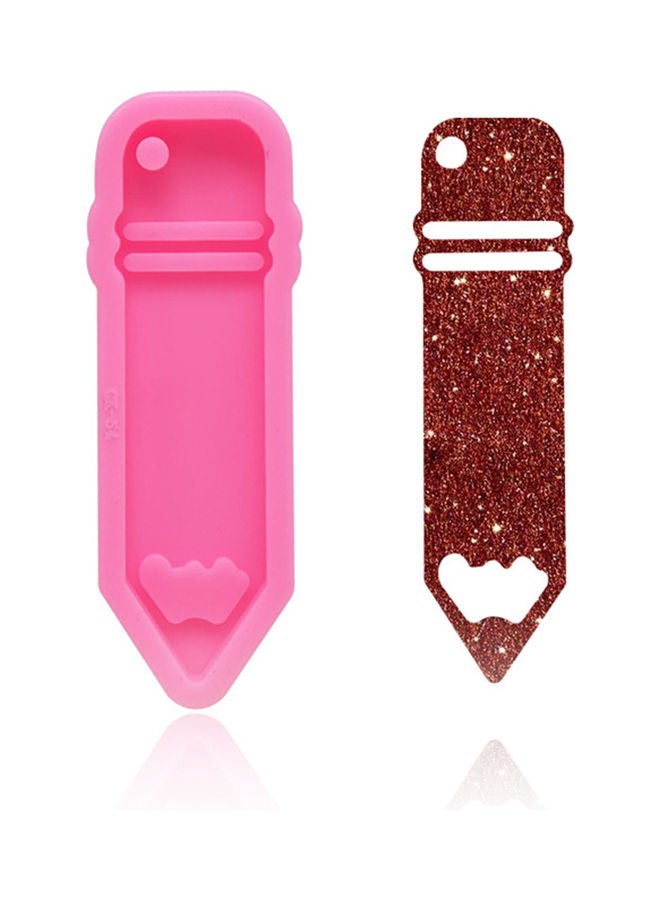 DIY  Pen Pencil Key Chain Shape Cake Fondant Baking Mold Pink 8.7x3x0.5cm - Image 2