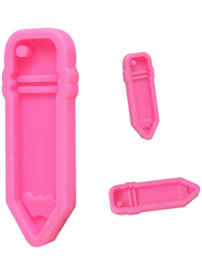 DIY  Pen Pencil Key Chain Shape Cake Fondant Baking Mold Pink 8.7x3x0.5cm - Image 3