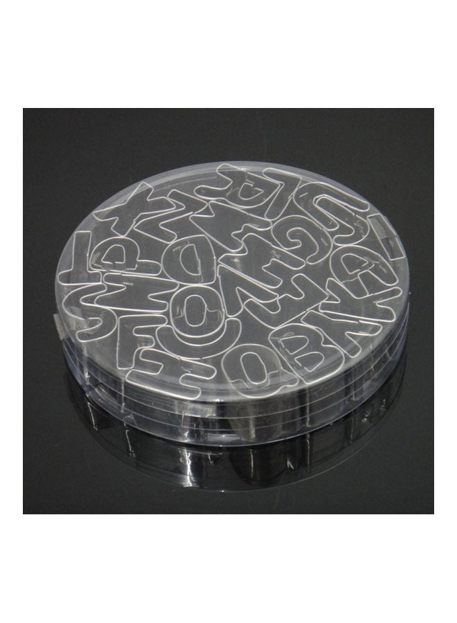 26-Piece Alphabet Letter Cookie Cutter Biscuit Mold Silver 12x12x2.8cm - Image 2