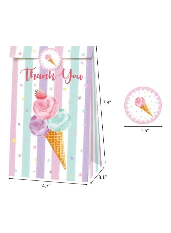 Toys Pack Of 12 Ice cream Themed Party Gift Favor Bag  - Image 1