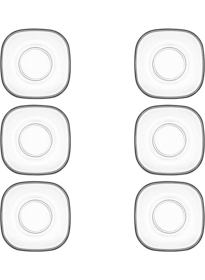LAV - 6-Piece Tea Saucer Set Clear 13.9x2cm - Image 1