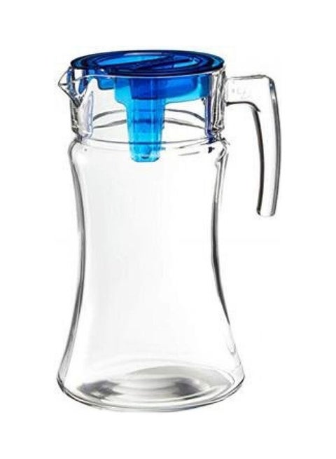 Azur Jug With Lid Clear/Blue