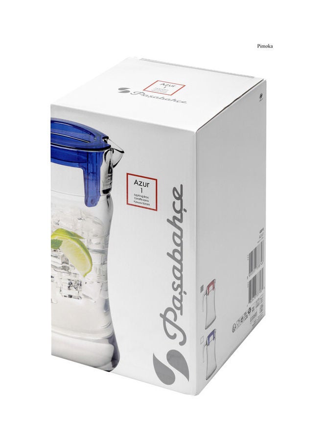 Pasabahce Azur Jug With Lid Clear/Blue  - Image 3