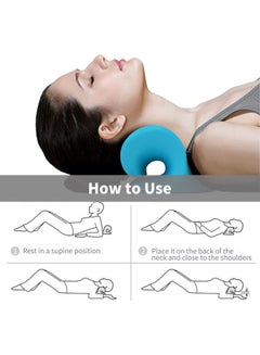 Generic Portable Cervical Traction Stretcher Support Pillow Rubber Blue 22x12x17cm  - Image 5