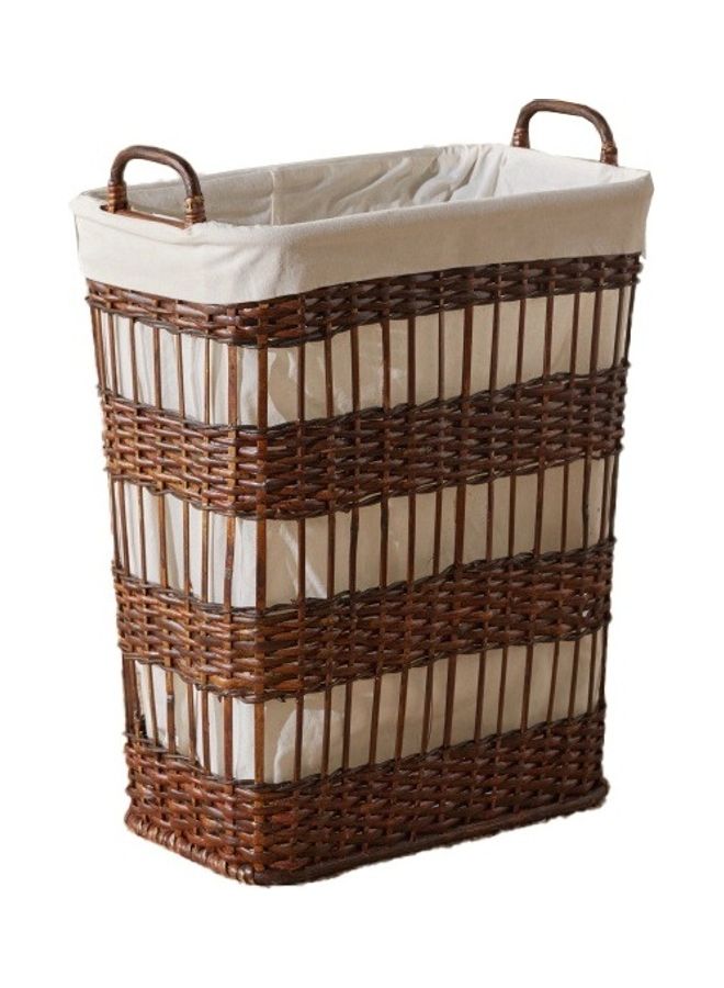 Rectangular Laundry Hamper with Lining - 56 cm Brown 56cm 