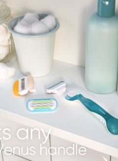 Venus Smooth Razor Handle With 5 Blade Refills Blue  - Image 4