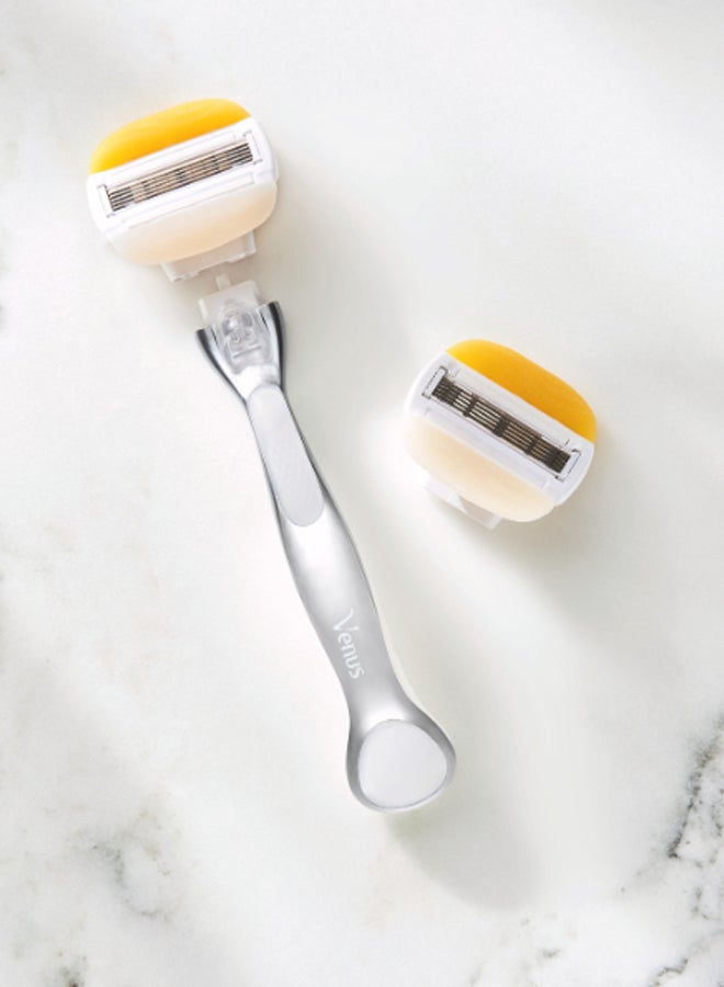 Venus - Comfortglide Coconut Razor Handle With 2 Blade Refills Multicolour - Image 1