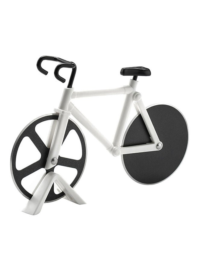 Generic - Novelty Bicycle Shape Pizza Cutter Dual-Wheel Slicer White 19x12x3cm - Image 1