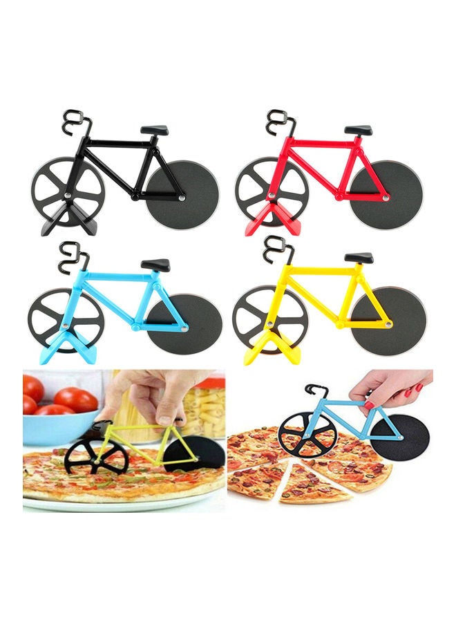 Generic - Novelty Bicycle Shape Pizza Cutter Dual-Wheel Slicer White 19x12x3cm - Image 1