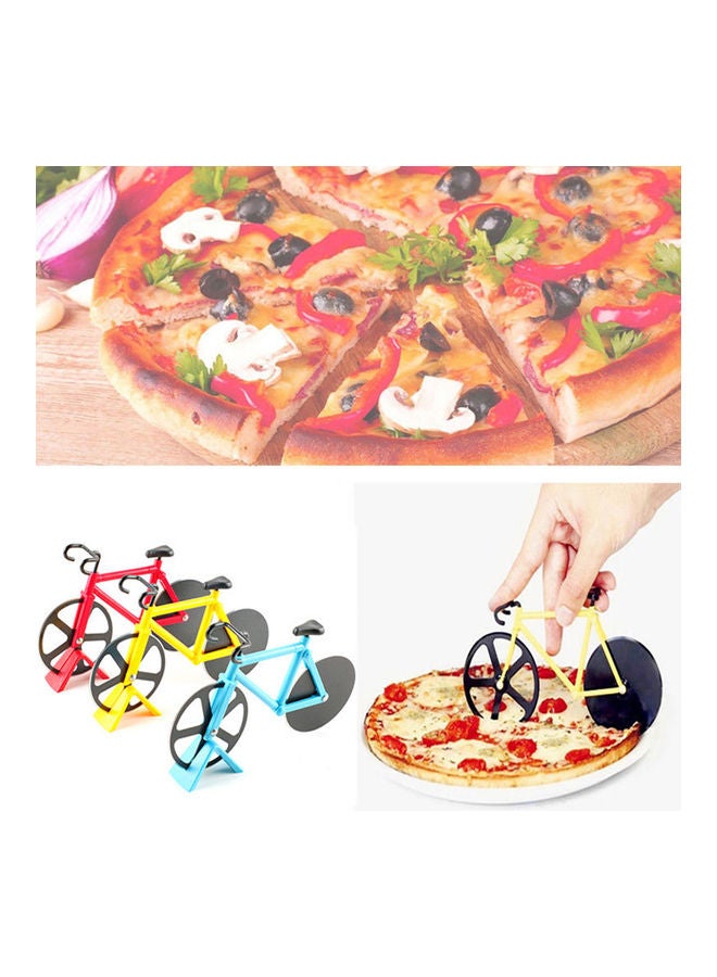 Generic - Novelty Bicycle Shape Pizza Cutter Dual-Wheel Slicer White 19x12x3cm - Image 1