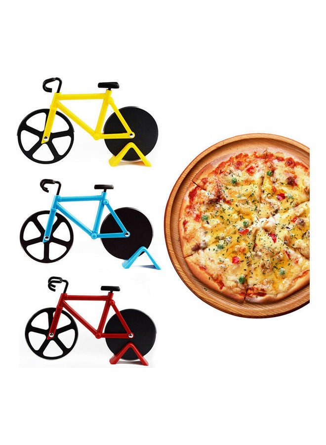 Generic - Novelty Bicycle Shape Pizza Cutter Dual-Wheel Slicer White 19x12x3cm - Image 1