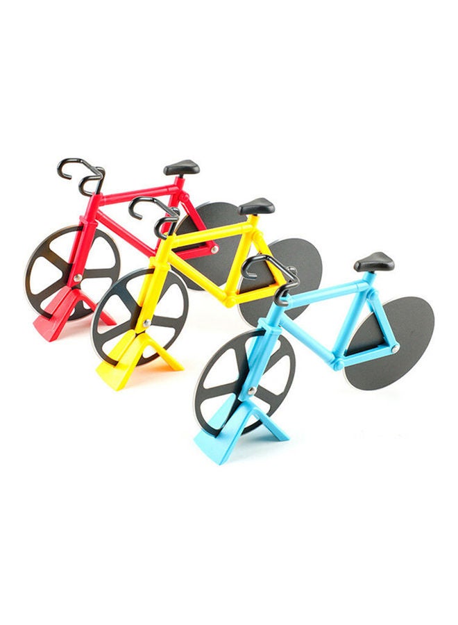 Generic - Novelty Bicycle Shape Pizza Cutter Dual-Wheel Slicer White 19x12x3cm - Image 1