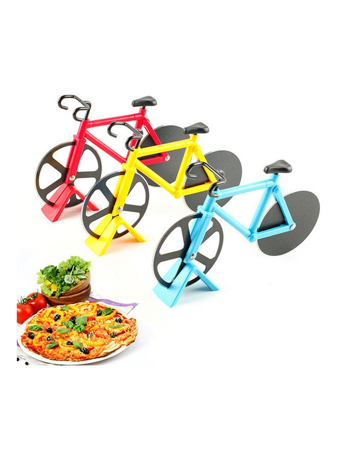 Generic - Novelty Bicycle Shape Pizza Cutter Dual-Wheel Slicer White 19x12x3cm - Image 1