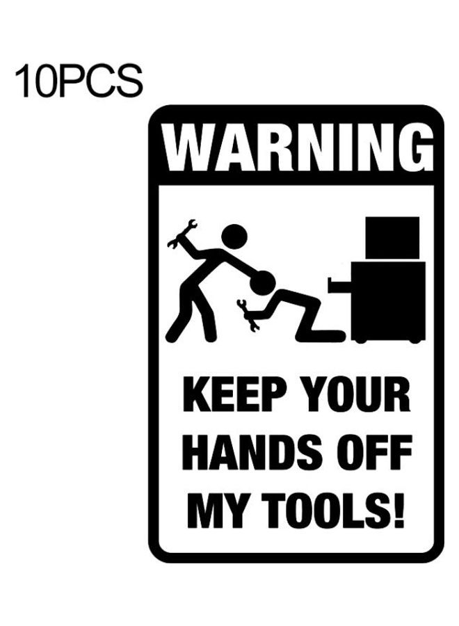 BGM 10 -Piece QYPF Warning Funny Prank Car Sticker Size: 11.8 x 18.3cm  - Image 1