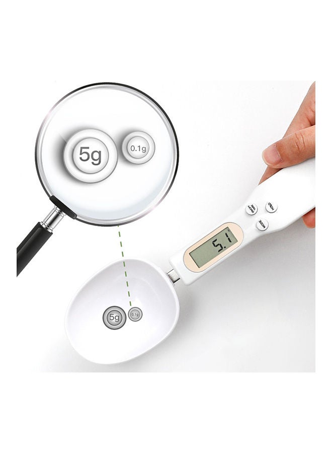 500 جرام - 0.1 جرام ملعقة قياس إلكترونية رقمية للشاي والقهوة باللون الأبيض 19 × 6 × 6 سم - Image 3