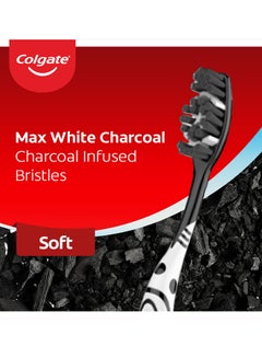 Colgate 2 Piece Charcoal Whitening Soft Toothbrush Multicolour  - Image 2