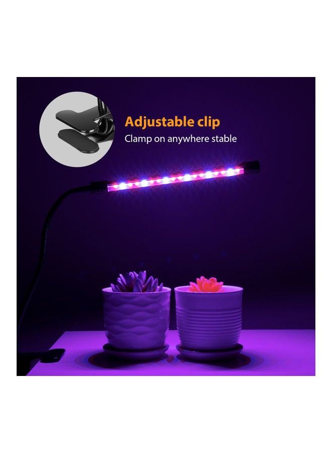 ماركة غير محددة مصباح نمو بـ3 رؤوس إضاءة LED ومؤقت لمدة 4/8/12 ساعة و5 مستويات سطوع أسود 30.00x8.00x12.00سم  - Image 2