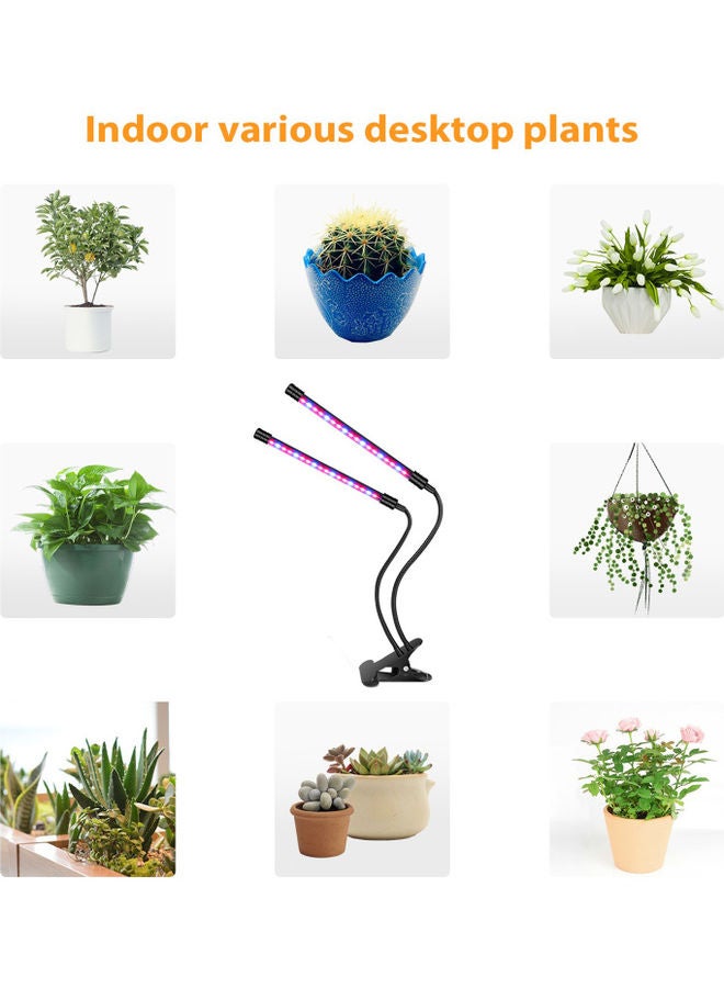 ماركة غير محددة 4 Heads LED Grow Light with 4/8/12H Timer 5 Brightness Levels Black 33.00x8.50x12.50cm  - Image 4