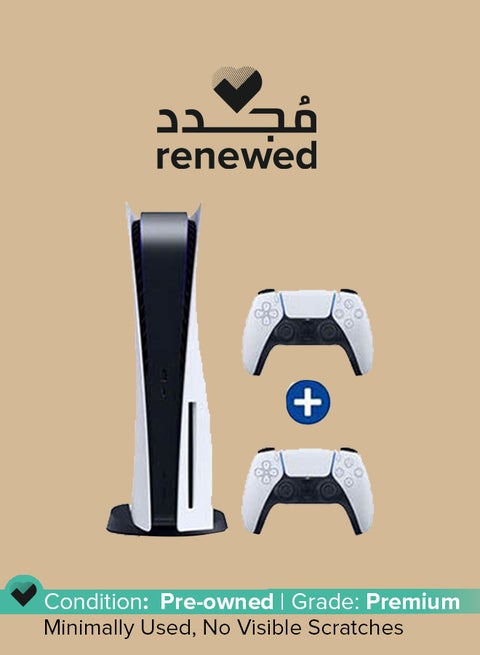 تم تجديده - جهاز PlayStation 5 + وحدة تحكم لاسلكية DualSense إضافية