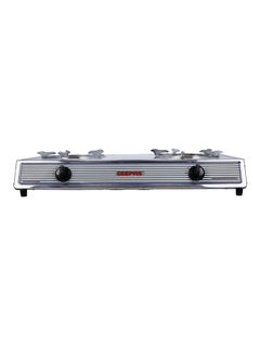 GEEPAS Stainless Steel Gas Cooker| 2 Heavy Duty Cast Iron Burner With Electroplated Pan Support| Low Gas Consumption And Energy Efficient Burners| Auto Ignition System, LPG Gas Stove, Perfect For Homes, Apartments, 2 Years Warranty GGC31033 Silver  - Image 2