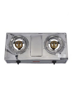 GEEPAS Stainless Steel Gas Cooker| 2 Heavy Duty Cast Iron Burner With Electroplated Pan Support| Low Gas Consumption And Energy Efficient Burners| Auto Ignition System, LPG Gas Stove, Perfect For Homes, Apartments, 2 Years Warranty GGC31033 Silver  - Image 3
