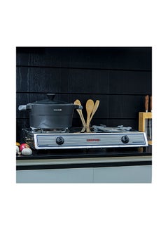 GEEPAS Stainless Steel Gas Cooker| 2 Heavy Duty Cast Iron Burner With Electroplated Pan Support| Low Gas Consumption And Energy Efficient Burners| Auto Ignition System, LPG Gas Stove, Perfect For Homes, Apartments, 2 Years Warranty GGC31033 Silver  - Image 5