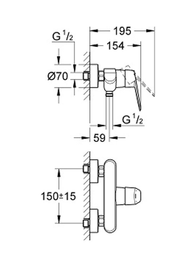 Grohe Eurodisc Cosmopolitan Single Lever Shower Mixer Silver - Image 2