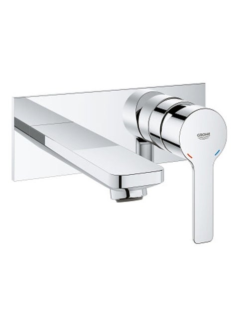 Lineare Two Hole Medium Size Basin Mixer Silver