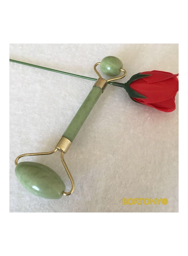 بورتوني طقم بكرة دوّارة من حجر اليشم مع أداة تدليك الوجه جوا شا. أخضر 14x4.5سم - Image 2