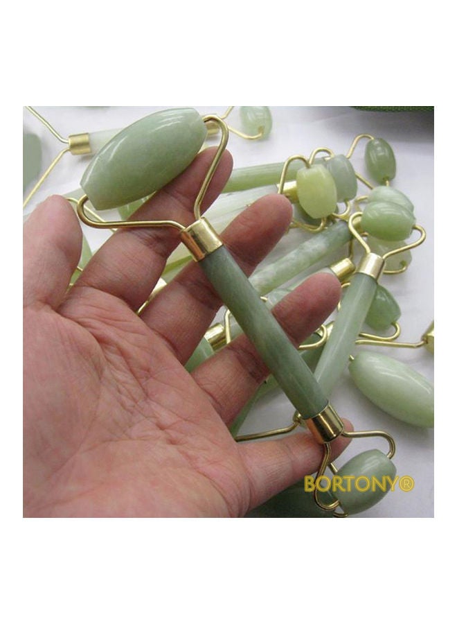 بورتوني طقم بكرة دوّارة من حجر اليشم مع أداة تدليك الوجه جوا شا. أخضر 14x4.5سم - Image 4