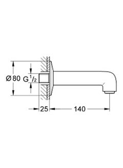 Grohe Bau Classic Bath Spout Silver  - Image 2