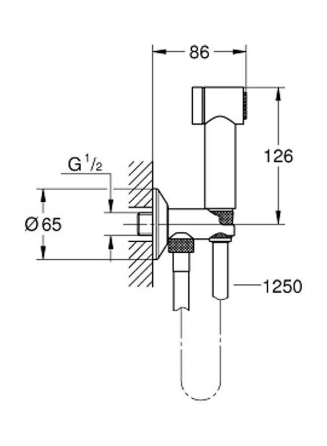 Grohe - Sena Trigger Spray 35 Wall Holder Set With Self-Closing Angle Valve Chrome 126x86cm - Image 1