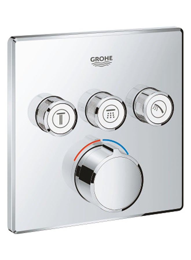 جروهي خلاط ماء سمارت كنترول مخفي مع 3 صمامات فضي 158x158سم - Image 1