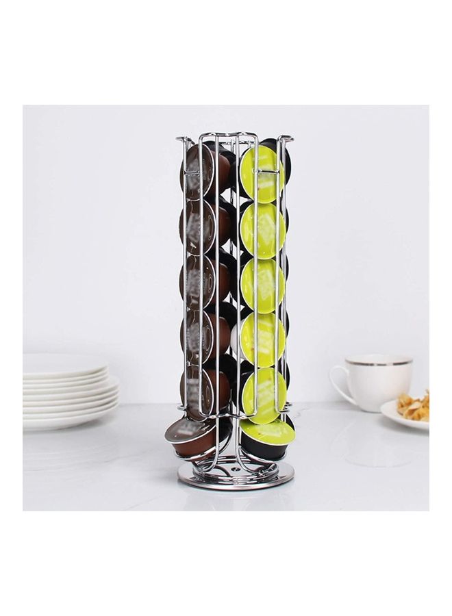 Liying Rotating Countertop Coffee Capsule Holder for 24 Dolce Gusto Pods Storage Rack Silver 12.8 x 4.33inch  - Image 1