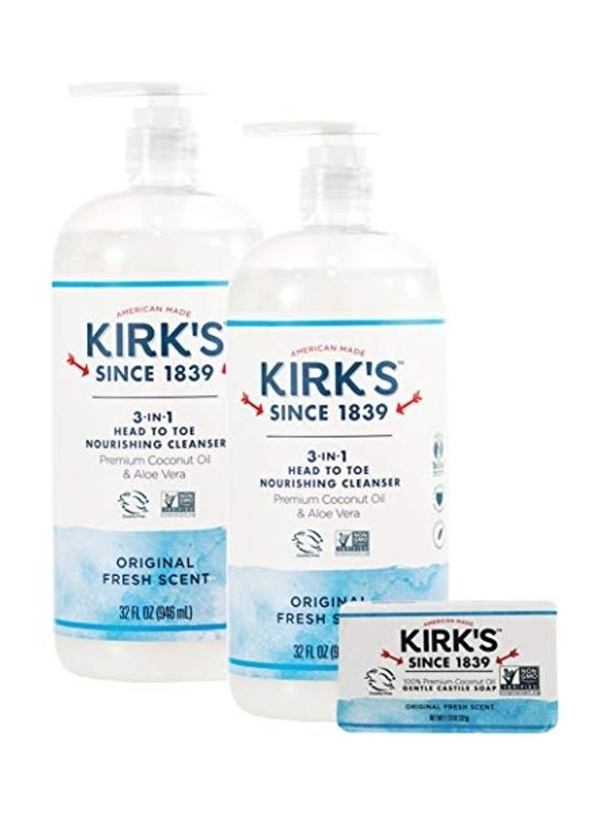 كيركس Pack Of 2 3-In-1 Castile Liquid Soap White - Image 1