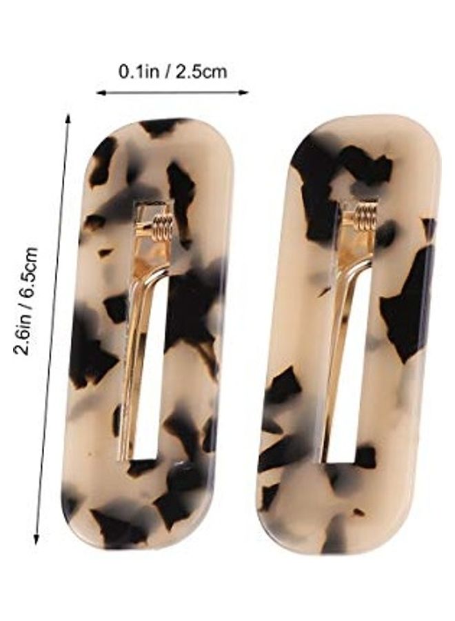 2-Piece Leopard Shell Hair Clips Multicolour 0.59X2.76X0.98inch - v1630307698/N50555574A_2