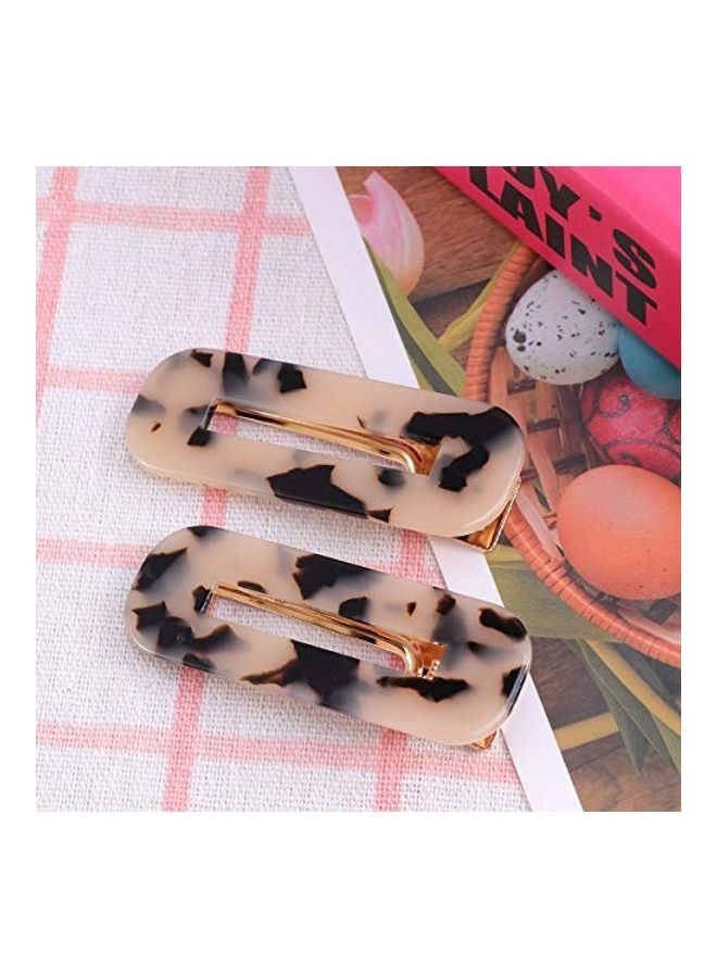 2-Piece Leopard Shell Hair Clips Multicolour 0.59X2.76X0.98inch - v1630307698/N50555574A_4